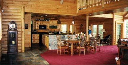 Log Home Dining Room