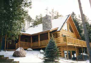 newly constructed log home